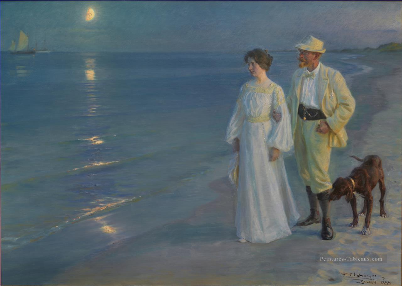 Sommerften ved Skagens Strand Kunstneren og hans hustru Peder Severin Kroyer Peintures à l'huile